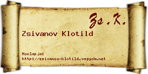 Zsivanov Klotild névjegykártya